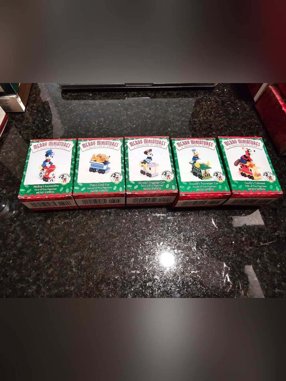 Vintage Disney Mickey Express Merry Miniatures Train Set – 5 Piece Lot